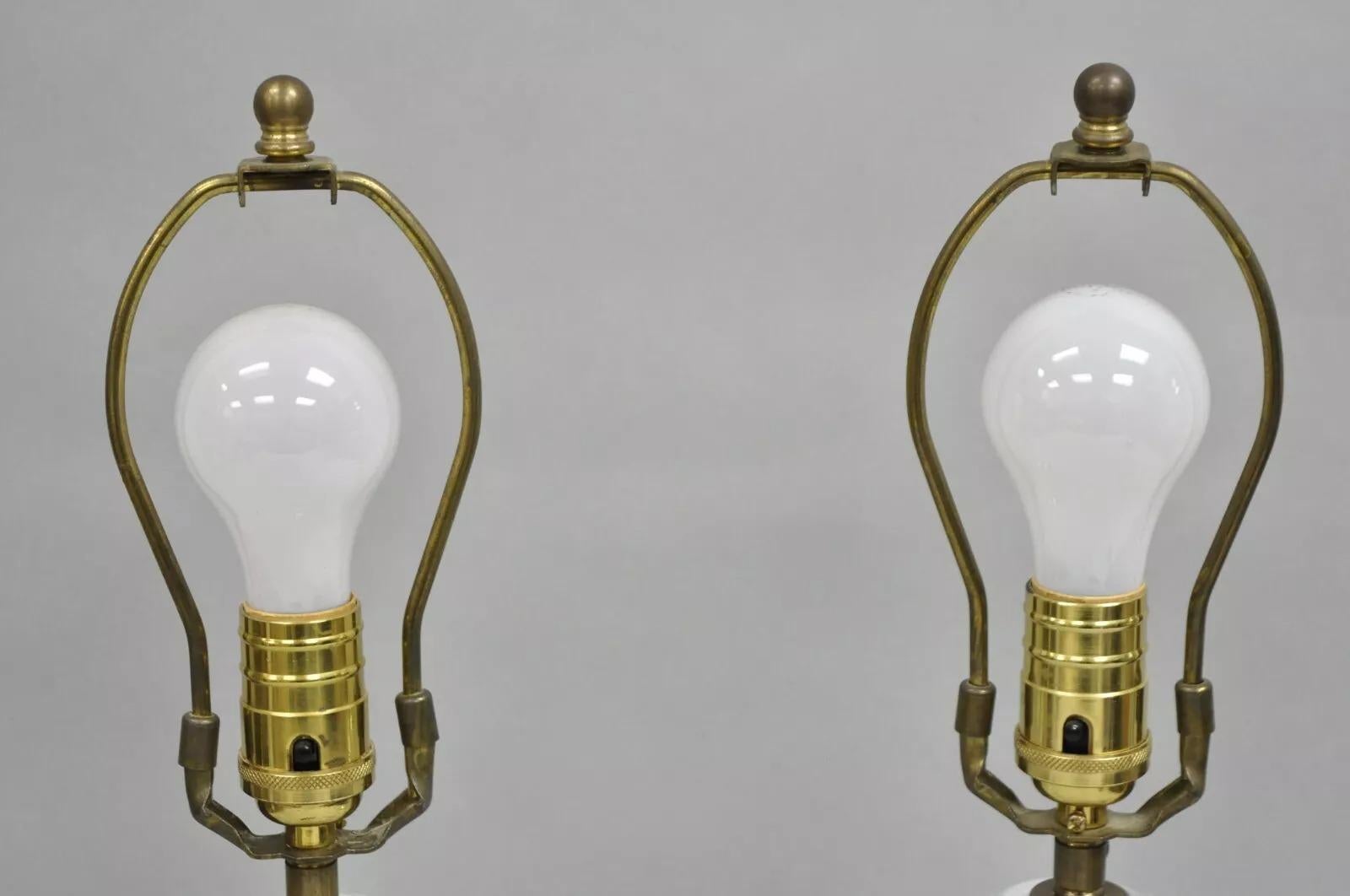 Vintage Simon Pearce Shelburne Modern Handblown Glass Vase Small Table Lamp Pair For Sale 1