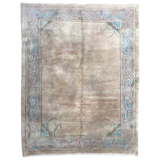 Antique Ochre Tibetan Lotus Flower Design Rug at 1stDibs | lotus flower ...