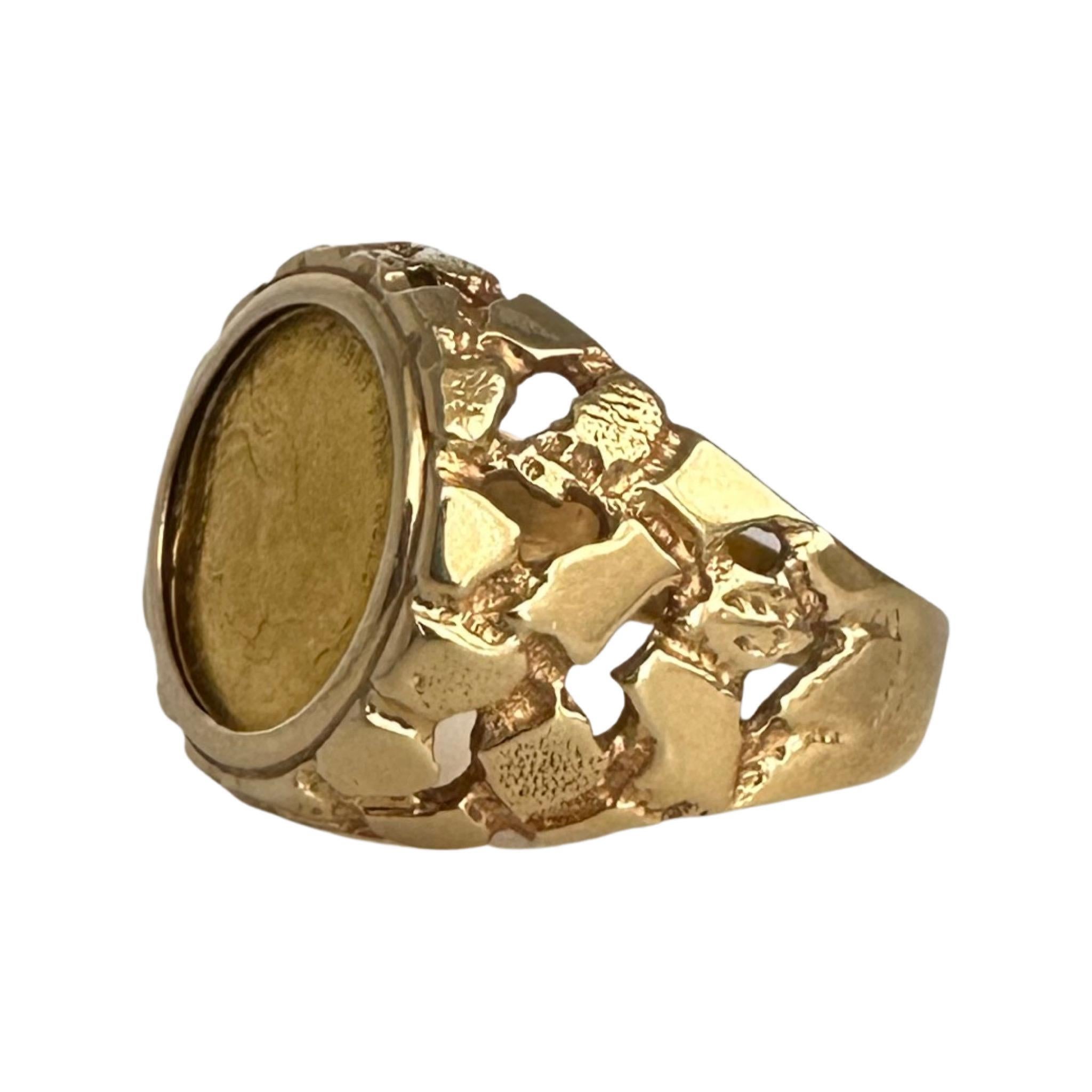 1902 gold coin ring 18k