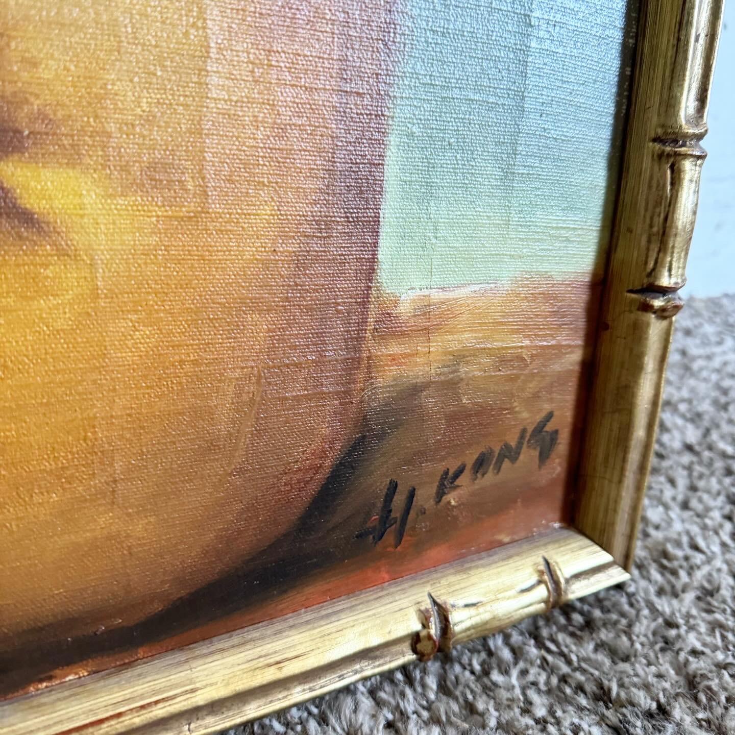 American Vintage Singed and Framed Oil Painting of Nude Woman For Sale