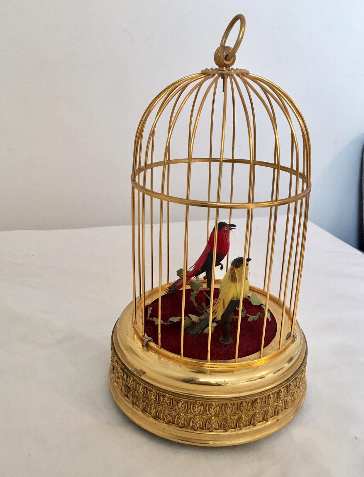 victorian singing bird in cage