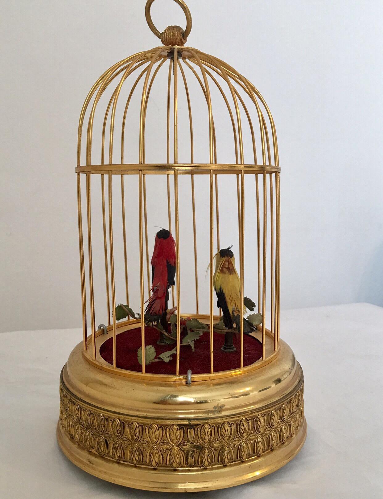Plated Vintage Singing Bird Cage