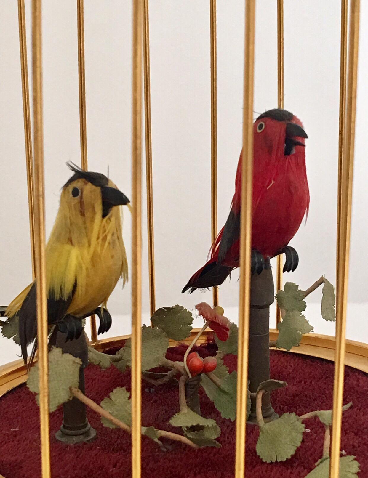 Mid-20th Century Vintage Singing Bird Cage