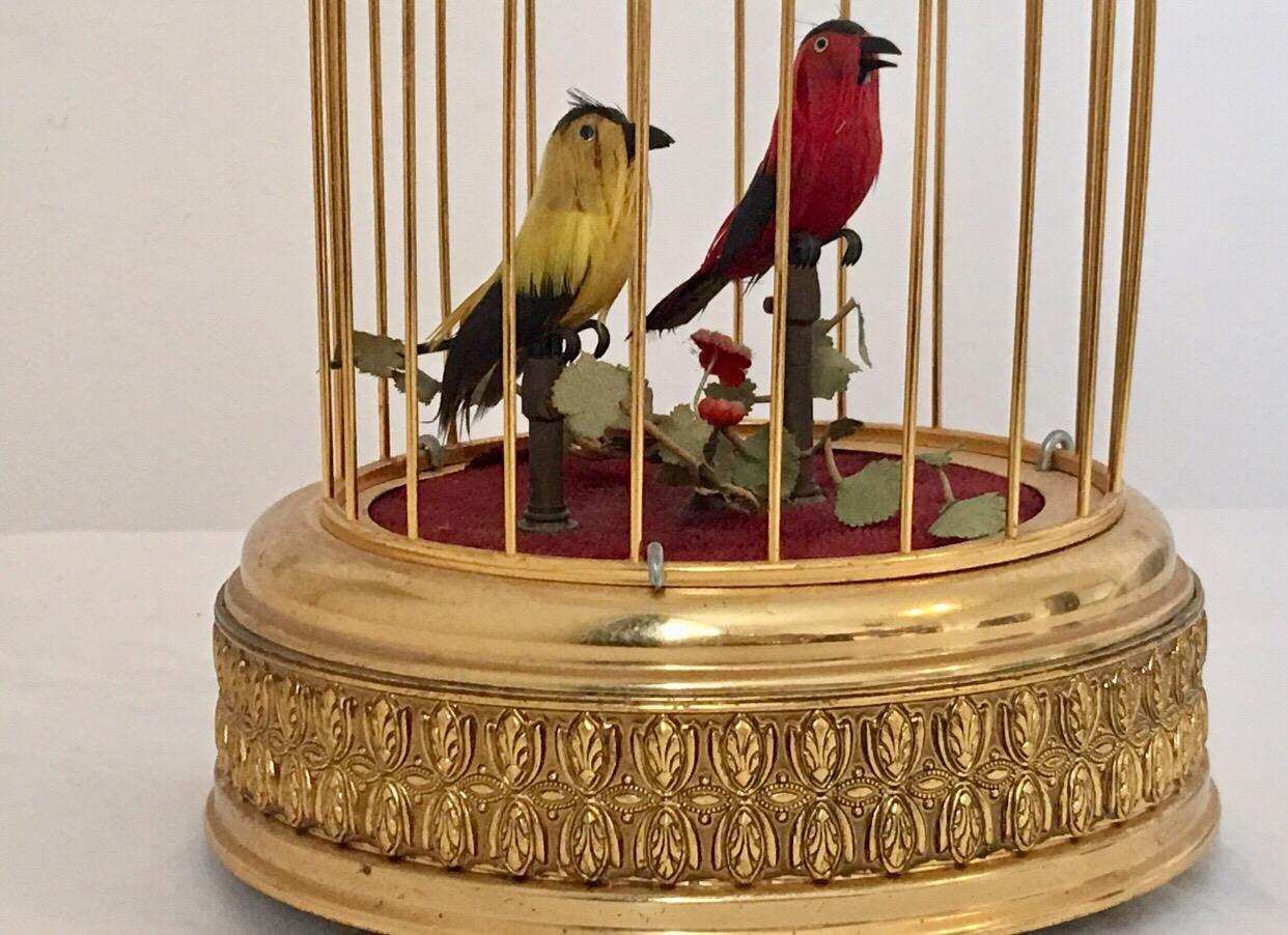 Gold Plate Vintage Singing Bird Cage