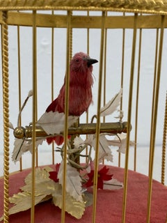 Vintage Singing Bird in a Gilded Cage Automaton C.1930s