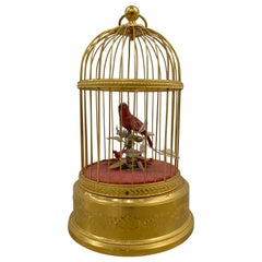 Antique Singing Bird in a Gilded Cage Automaton C.1930s