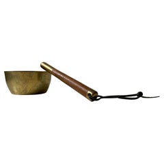 Vintage Singing Brass Bowl with Striker - for Yoga - Meditation, 1960s