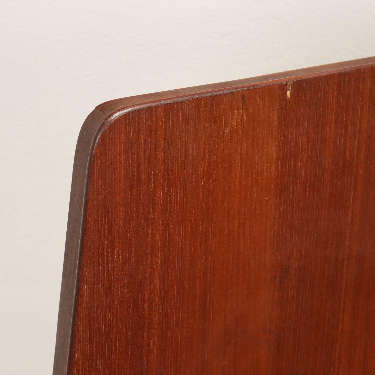 Vintage Single Bed Mahogany Veneer, Italy, 1960s In Good Condition For Sale In Milano, IT