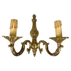 Vintage Single Bronze Wall Light Sconce in Candelabra Design, Belgium, 1960s