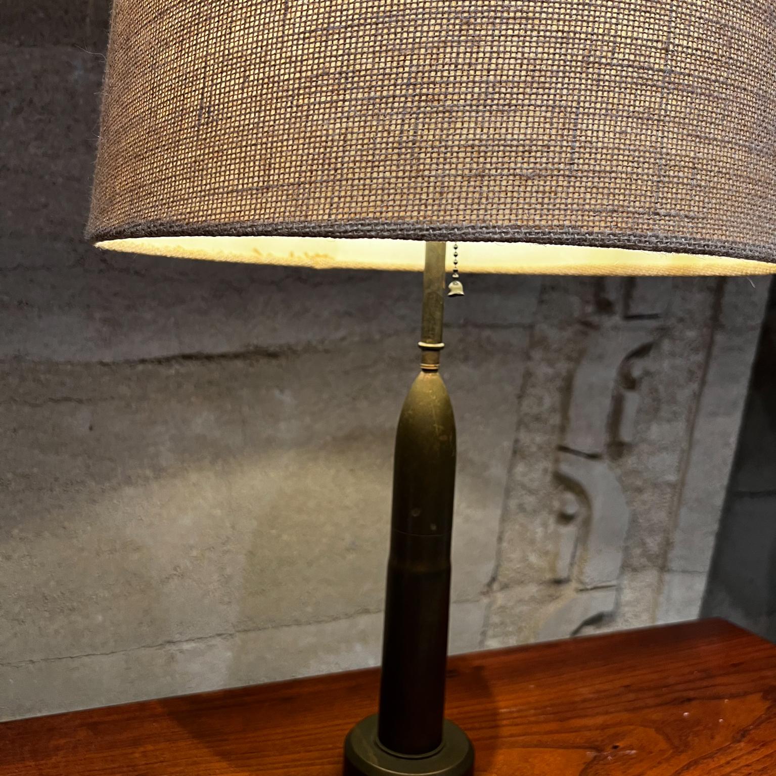 Vintage Single Bullet Table Lamp in Patinated Bronze 6