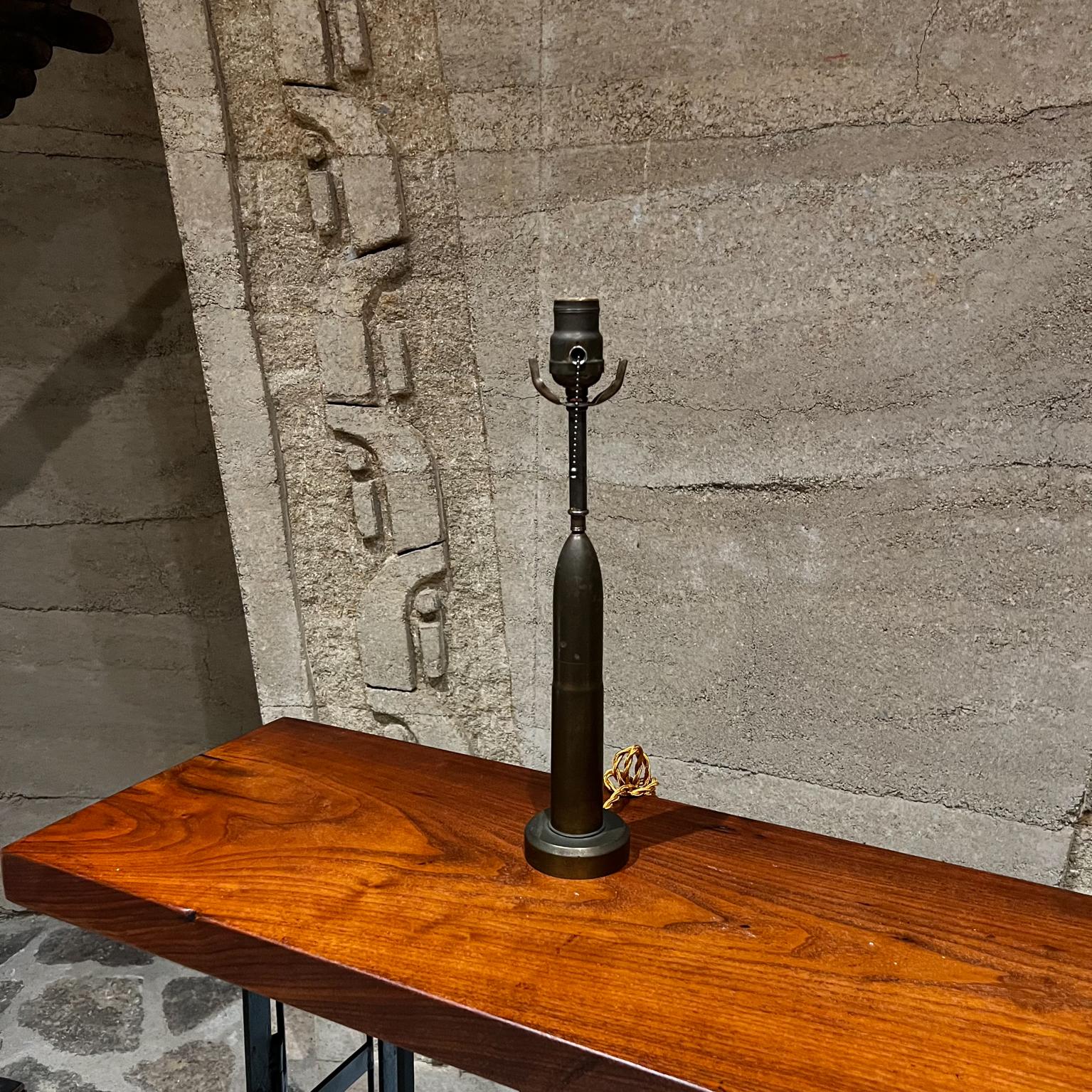 Mid-Century Modern 1960s Patinated Bronze Bullet Table Lamp For Sale