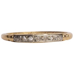 Vintage Single Cut Diamond Yellow Gold Wedding Band Ring