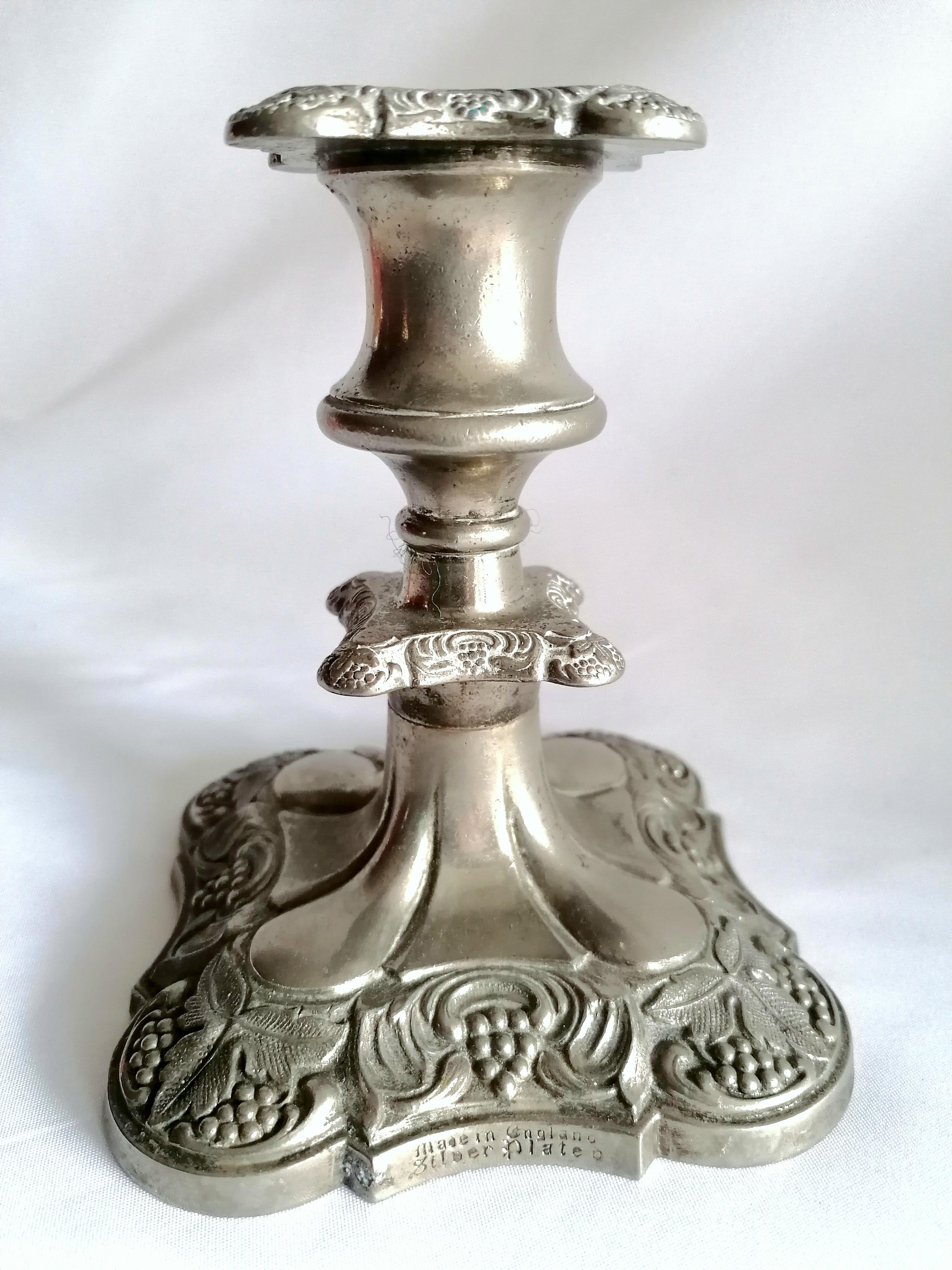 Vintage Single Engraved Candle Holder Silver Plated Pillar Nº 463 Stamped  For Sale at 1stDibs | silver plated candle holders, vintage silver candle  holder, silver candle holders vintage