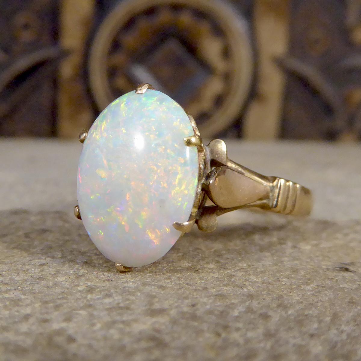 vintage oval opal ring