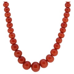 Used Single Strand Coral Necklace