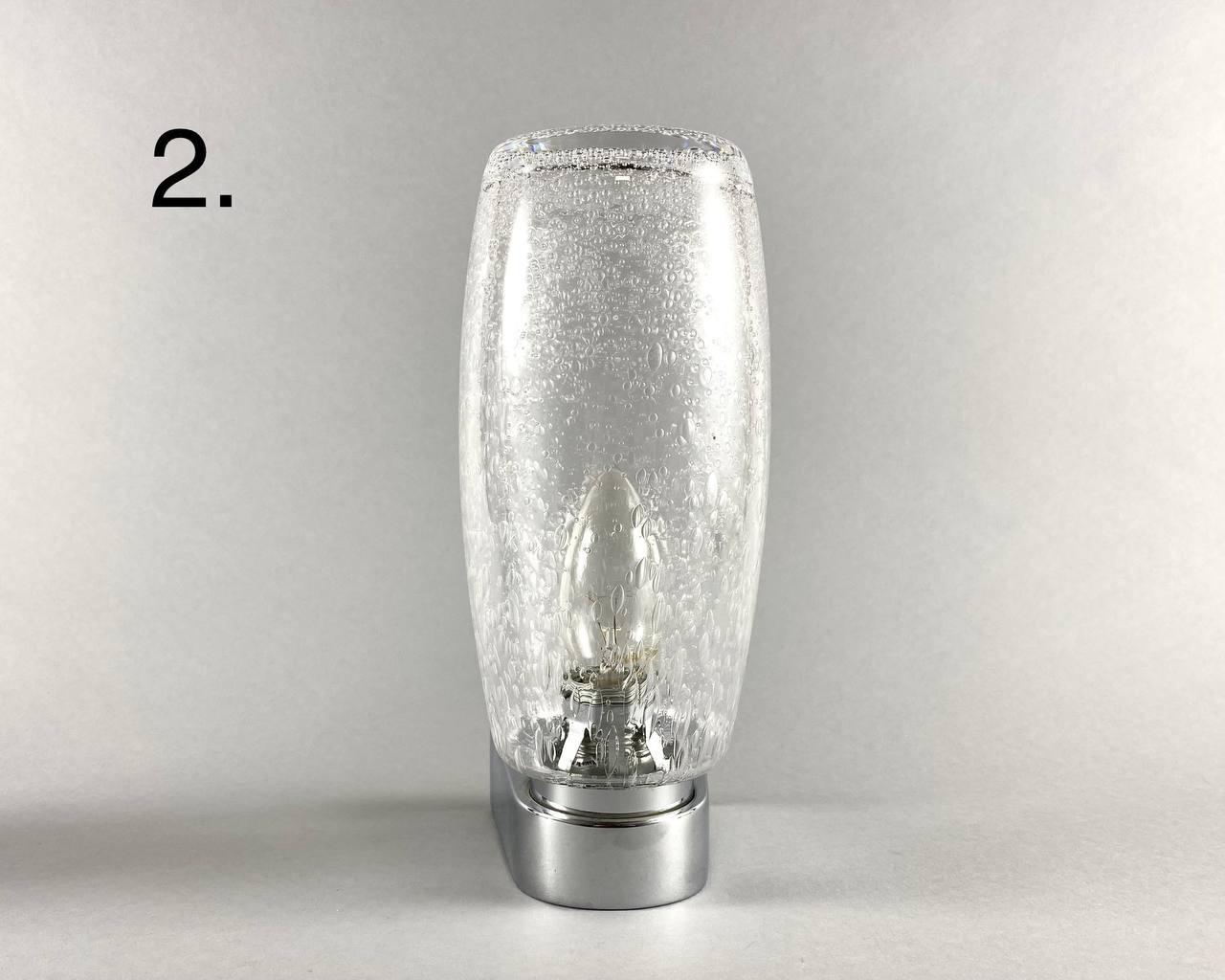 Vintage Single Wall Sconce Cracked Glass Wall Lamp with Brass Fixture For Sale 3