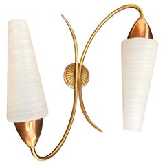 Vintage Single Wall Sconce With Two Shades, France
