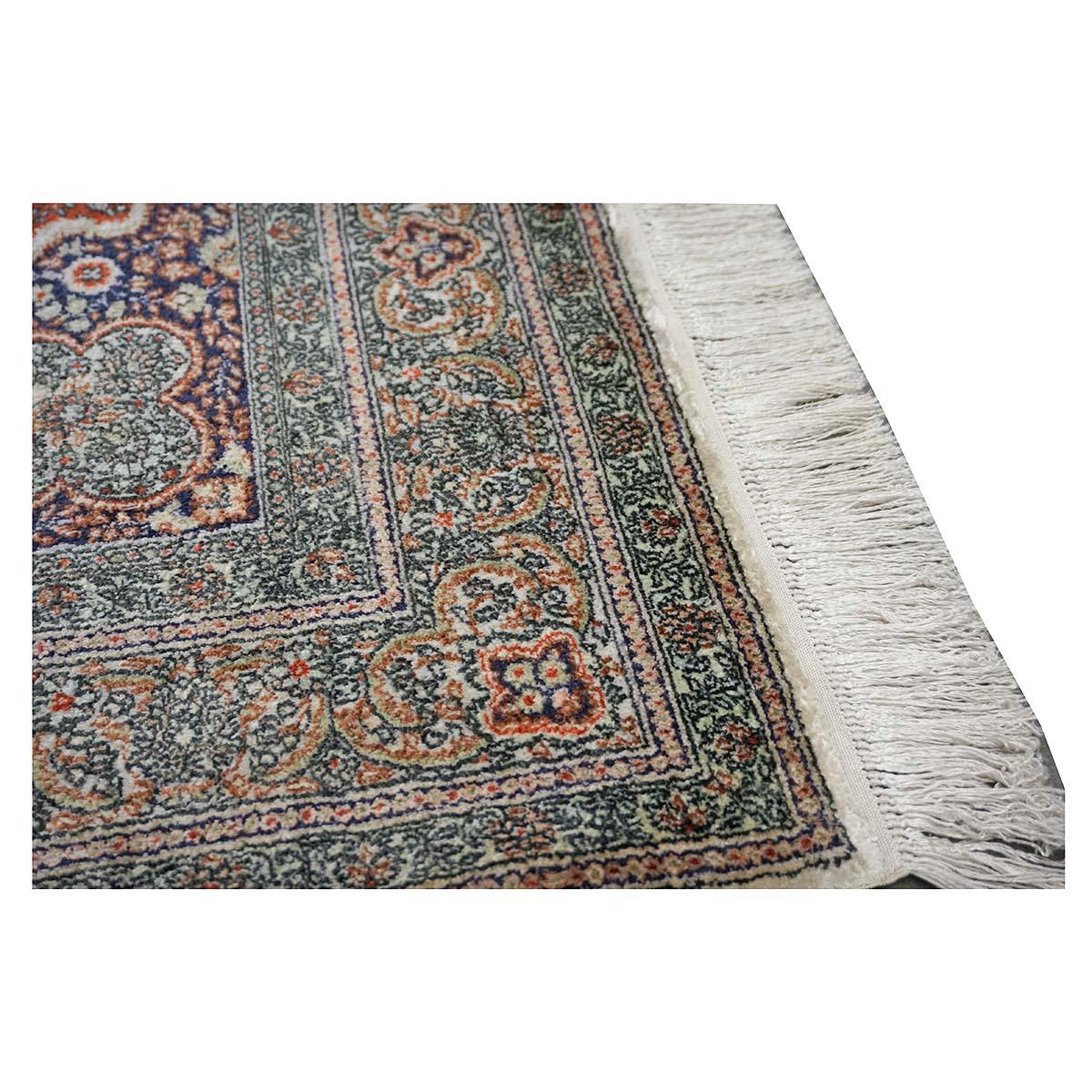 Handgefertigter Vintage Sino-Persischer Hereke-Teppich aus Seide 3x5 in Weiß, Elfenbein, Rot und Lila im Angebot 6