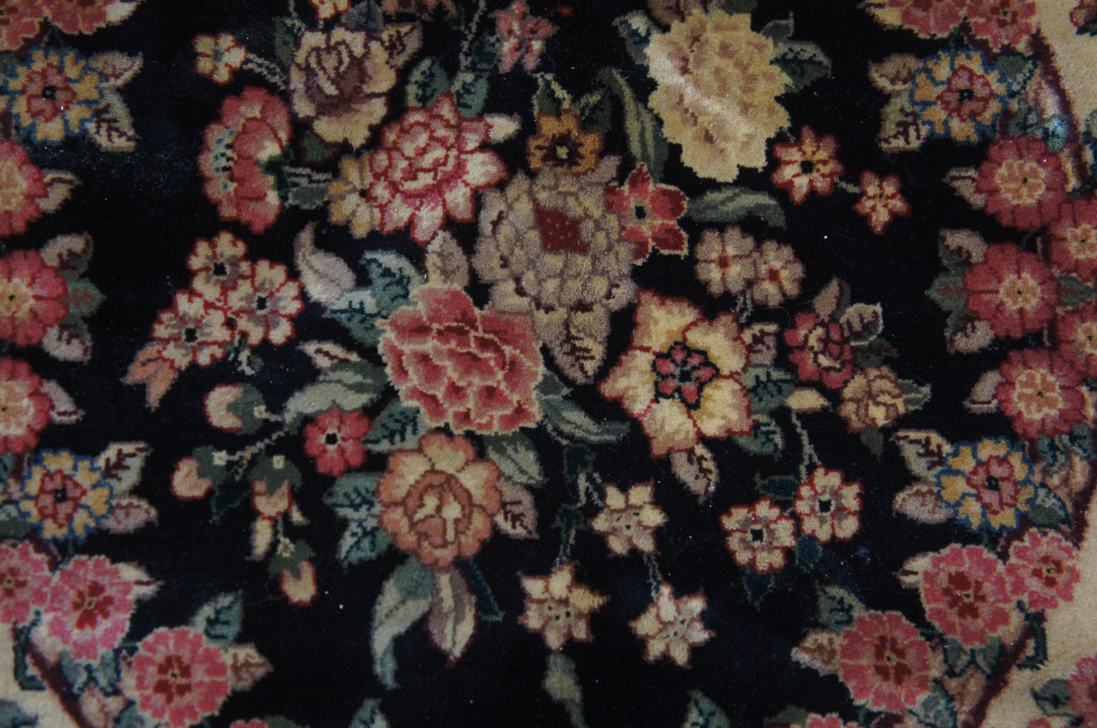 Vintage Sino Yazd Persian Hand Knotted Burgundy Wool Area Rug Carpet 8' x 10' For Sale 2