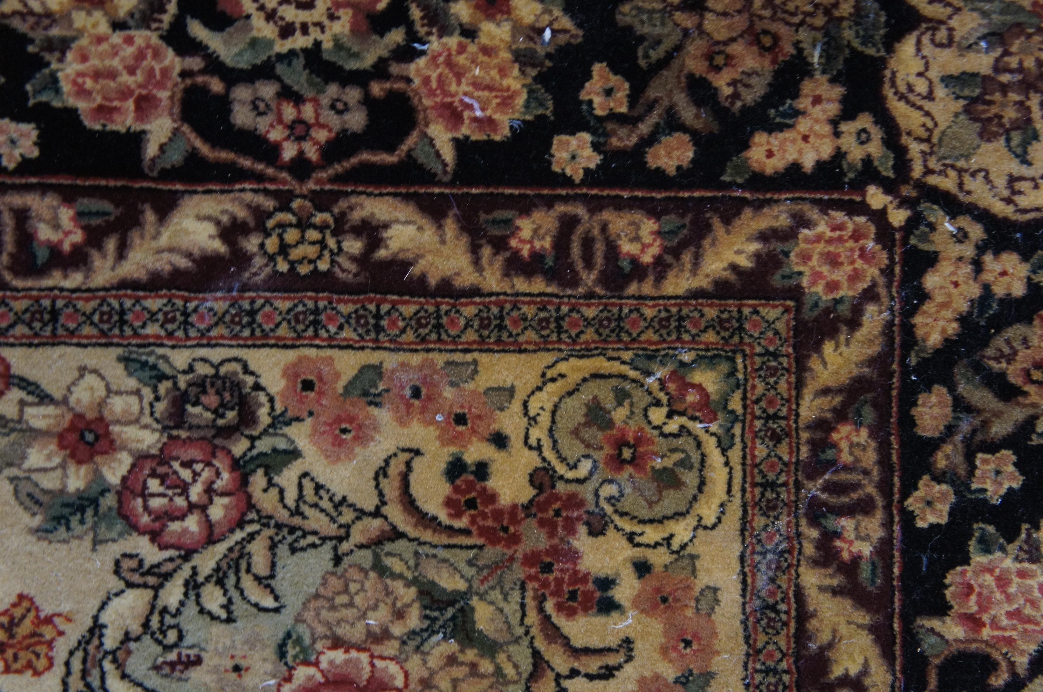 Vintage Sino Yazd Persian Hand Knotted Burgundy Wool Area Rug Carpet 8' x 10' For Sale 5