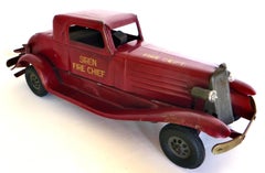 Coche antiguo "Siren Fire Chief" de la Marx Toy Company, Nueva York, circa 1930