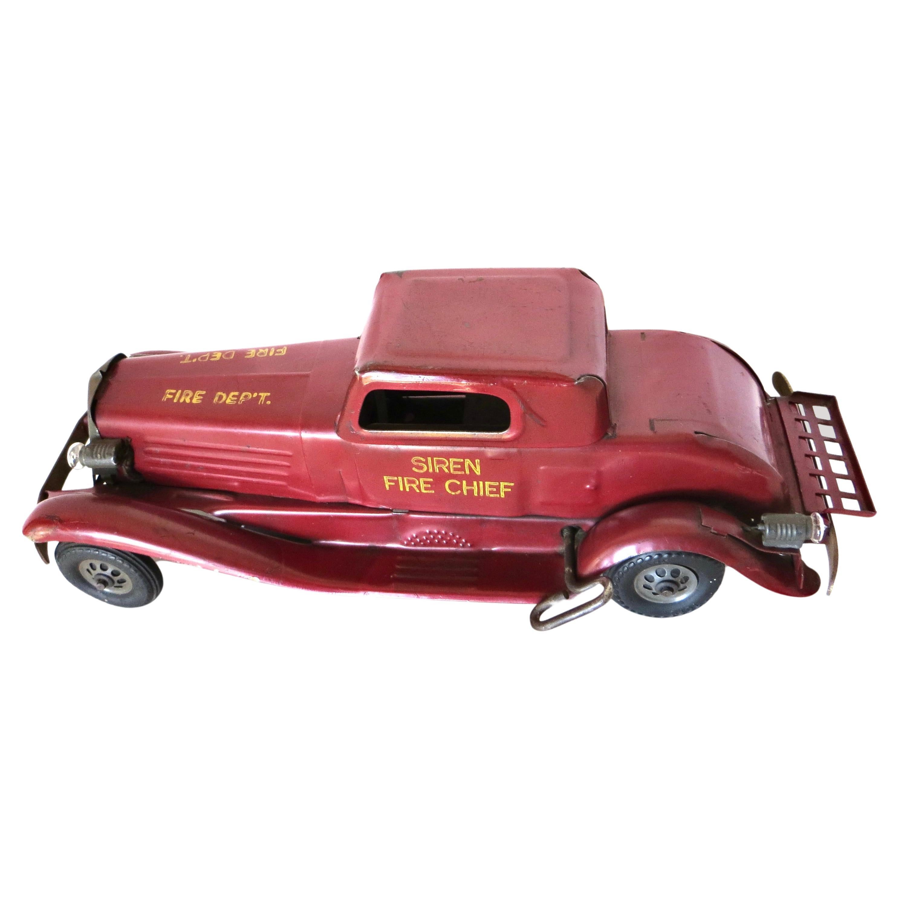 Coche antiguo "Siren Fire Chief" de la Marx Toy Company, Nueva York, circa 1930 en venta