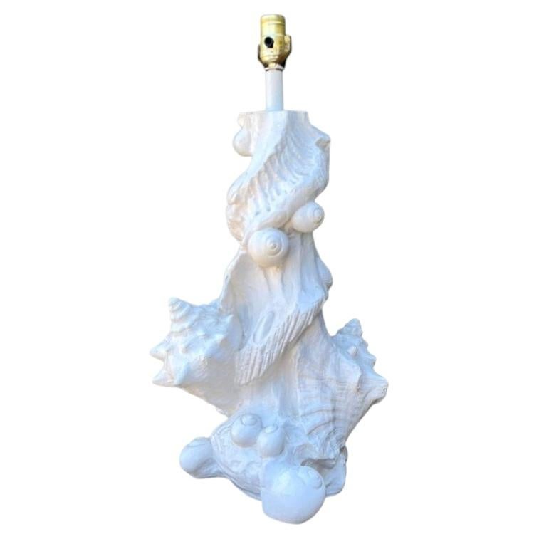 Vintage Sirmos Plaster Shell Lamp For Sale