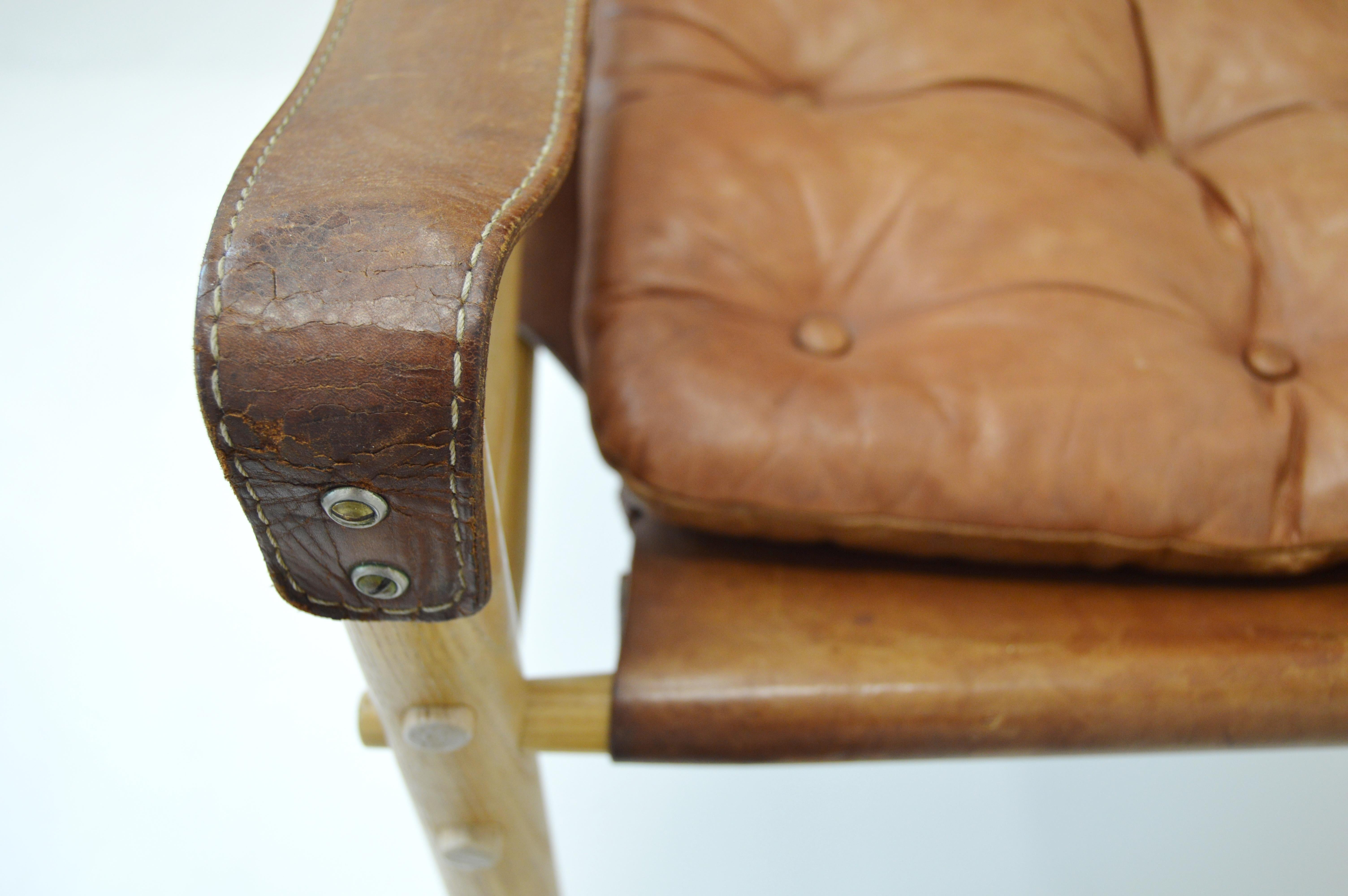 Vintage Sirocco Safari Chair by Arne Norell (Leder) im Angebot