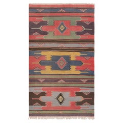 Vintage Sivas Kilim with Polychromatic Geometric Patterns, from Rug & Kilim