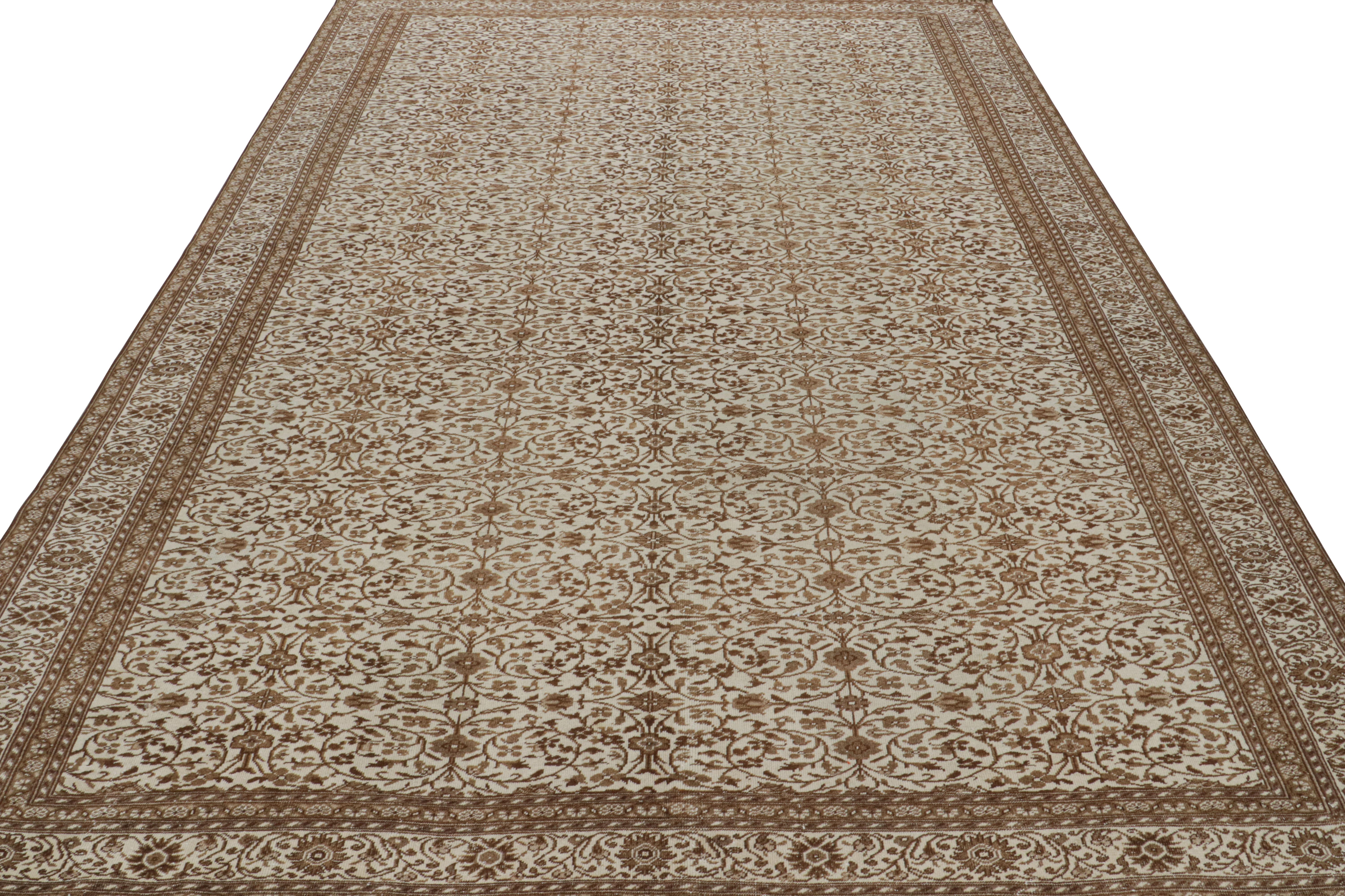 Turkish Vintage Sivas rug in Beige and Brown, with Herati Patterns, from Rug and Kilim For Sale