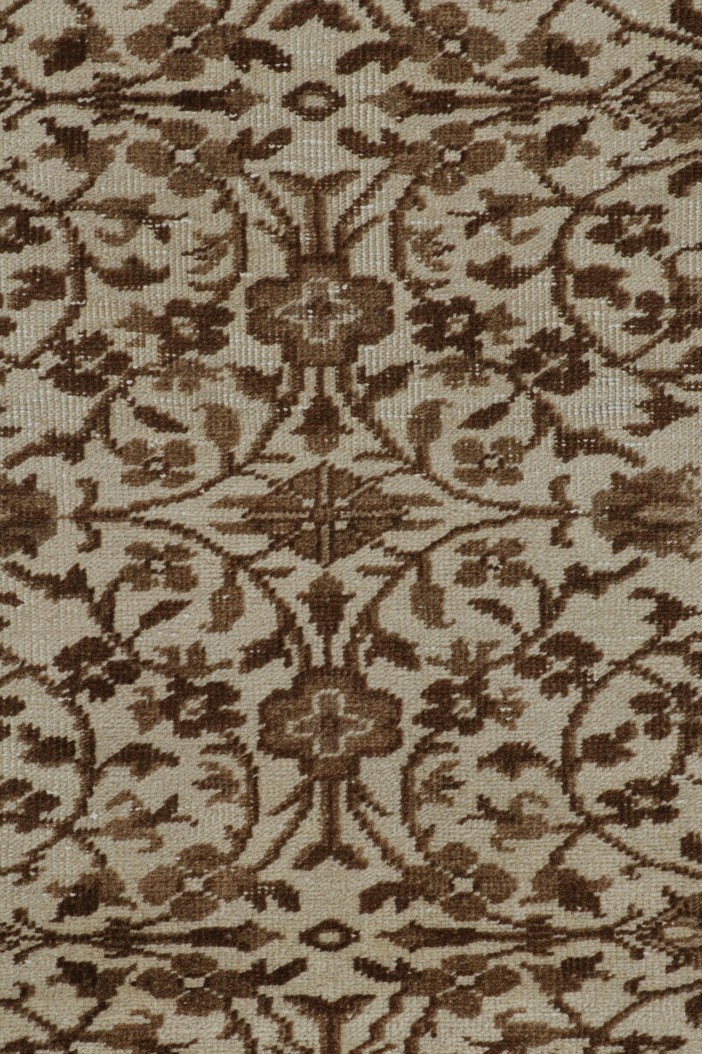 Alfombra vintage Sivas en beige y marrón, con motivos Herati, de Rug & Kilim mediados del siglo XX en venta