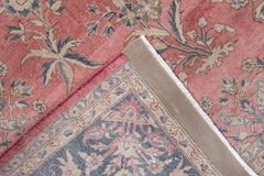 Vintage Sivas Rug with Coral Field and Charcoal Floral Border