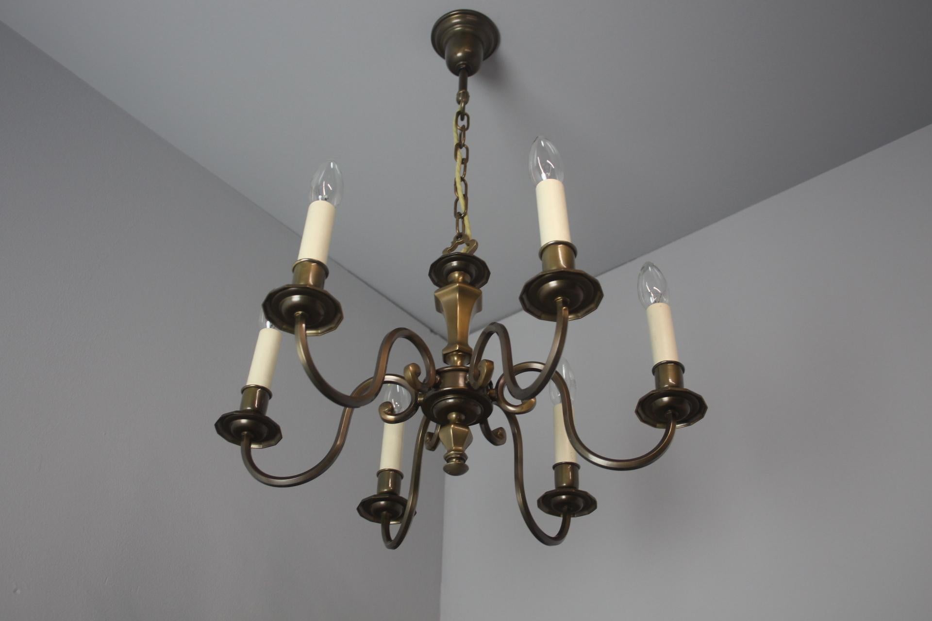 Lampadario vintage a sei bracci, anni '70. in vendita 3
