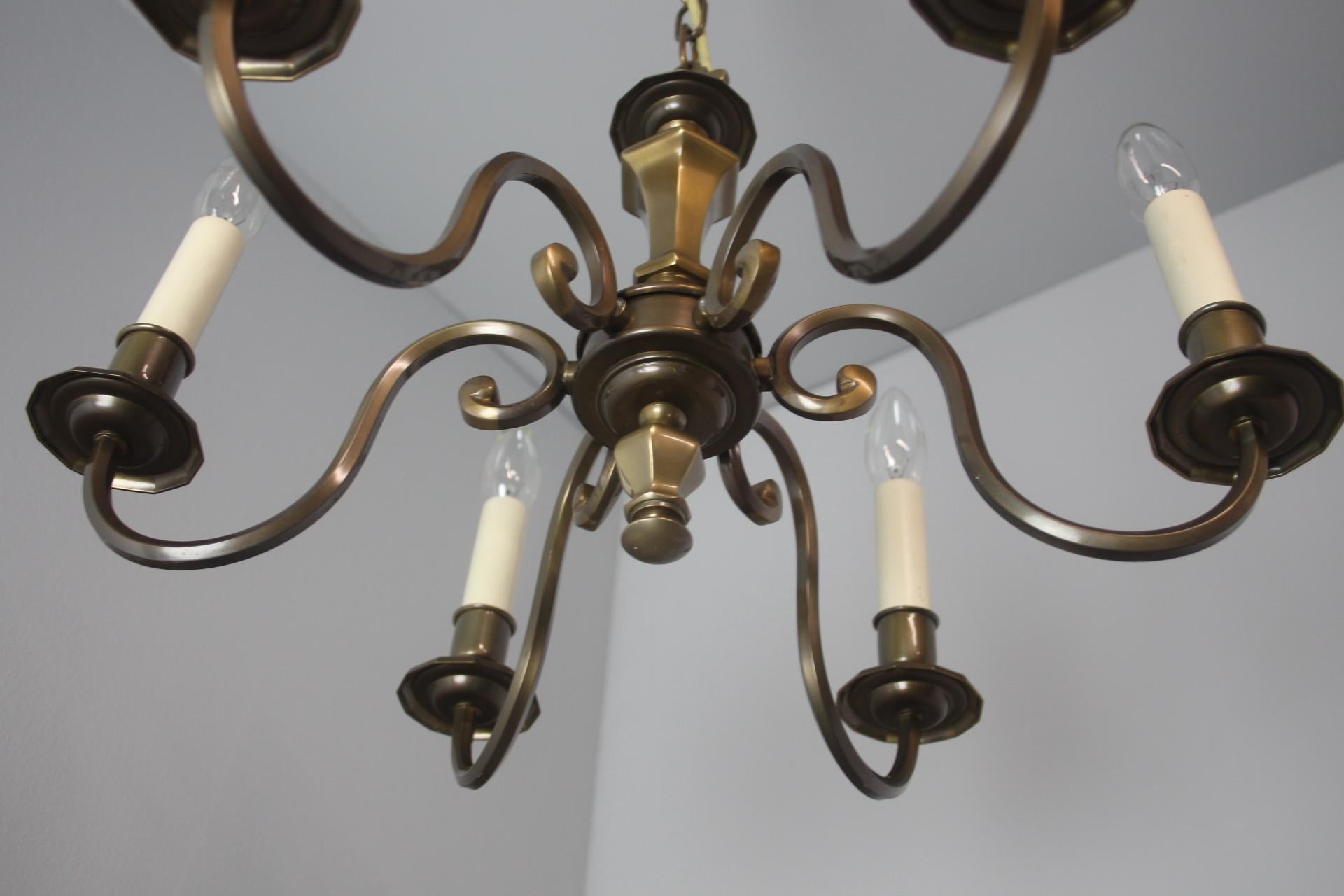Lampadario vintage a sei bracci, anni '70. in vendita 6