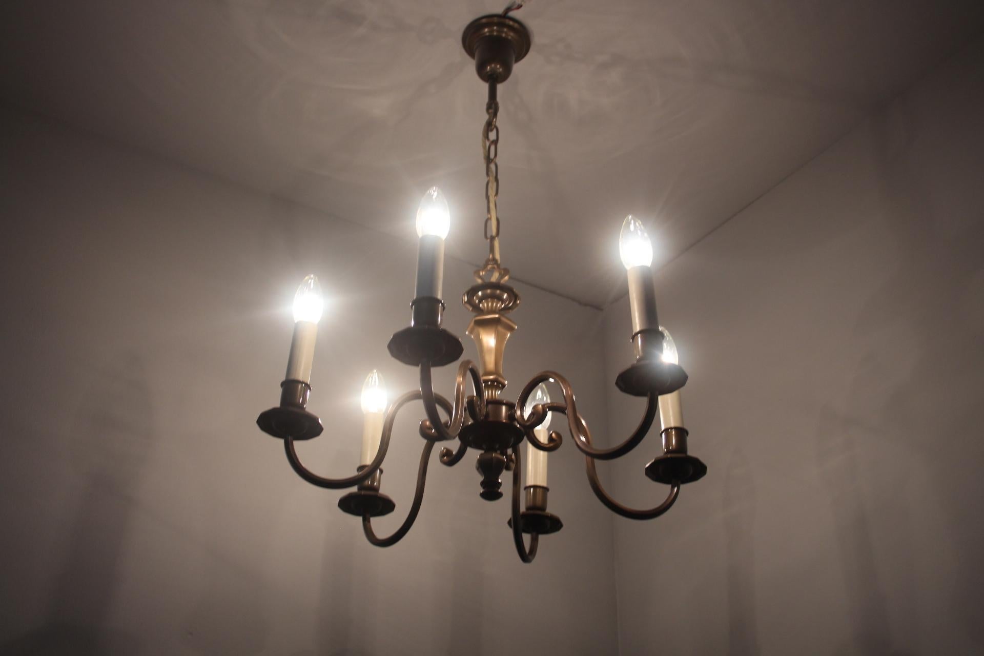 Ceco Lampadario vintage a sei bracci, anni '70. in vendita