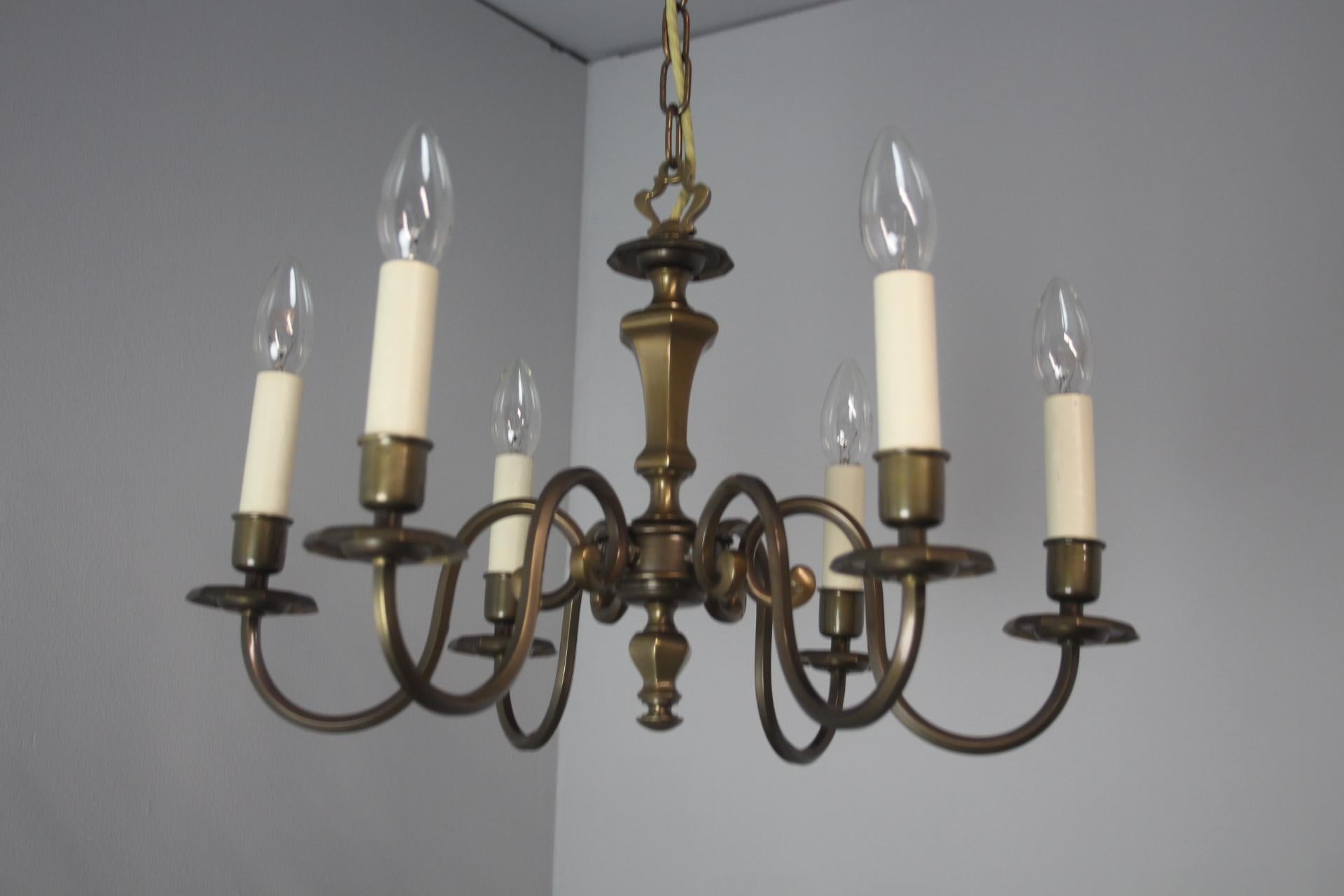 Lampadario vintage a sei bracci, anni '70. in vendita 1