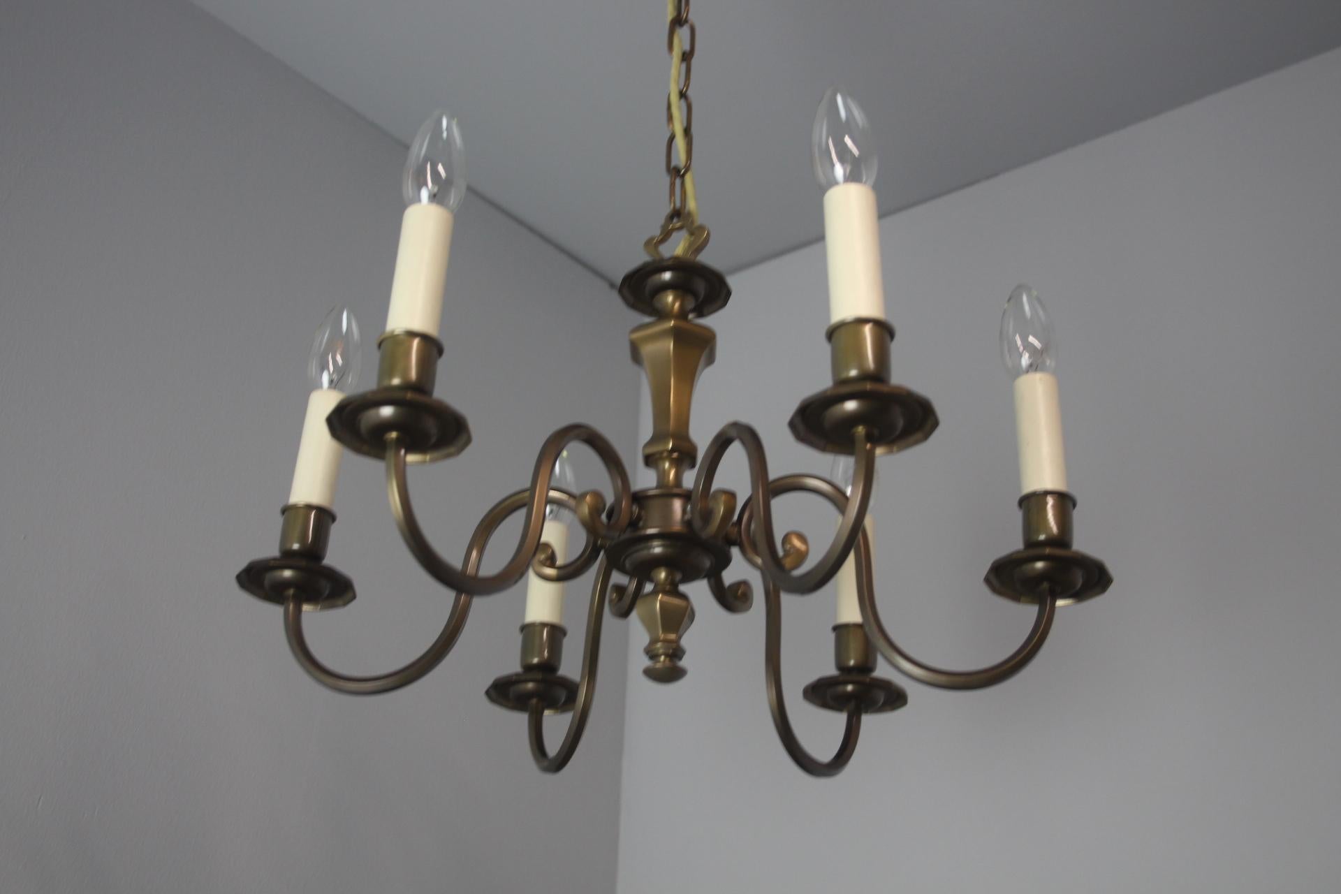 Lampadario vintage a sei bracci, anni '70. in vendita 2