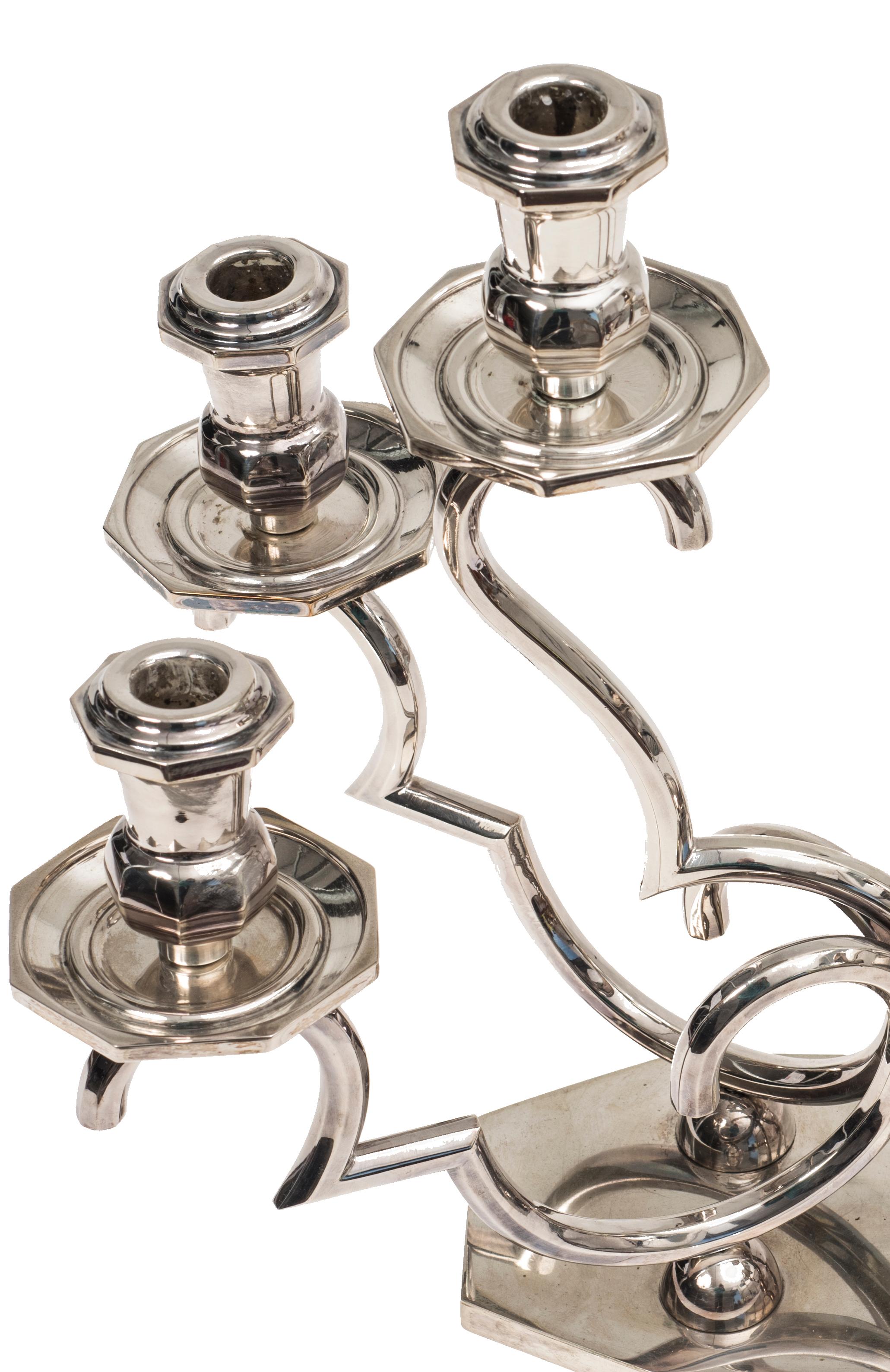 Vintage Six Arms Silver Candleholder, 20th Century For Sale 1