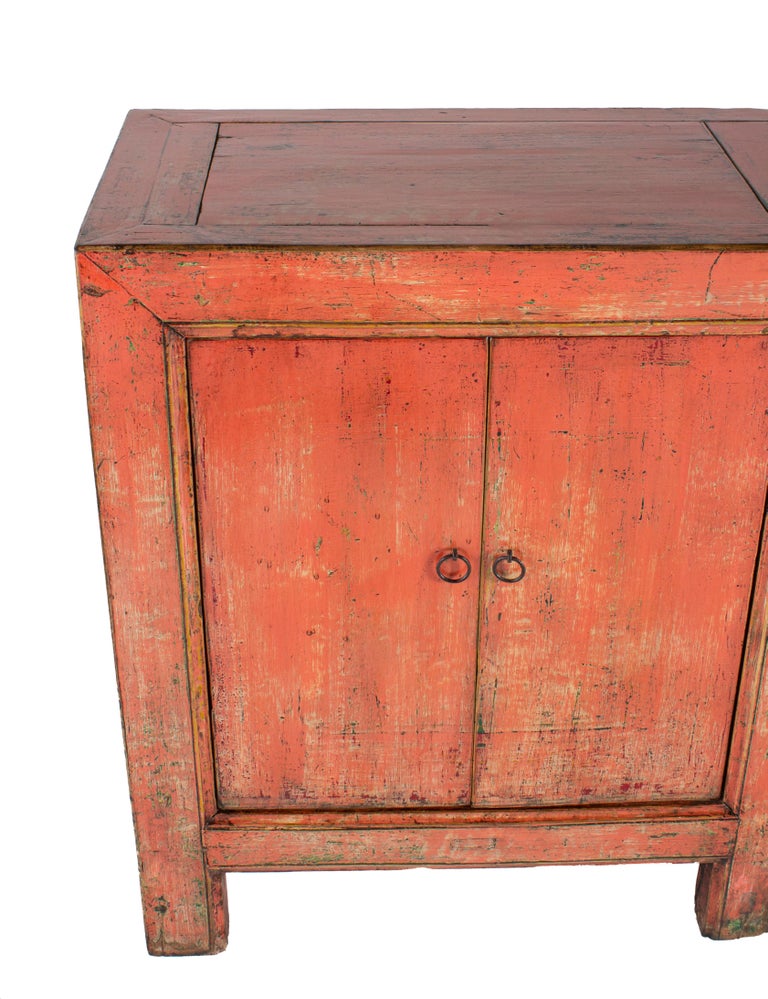 19th Century Vintage Six Door Server in Original Paint Patina For Sale