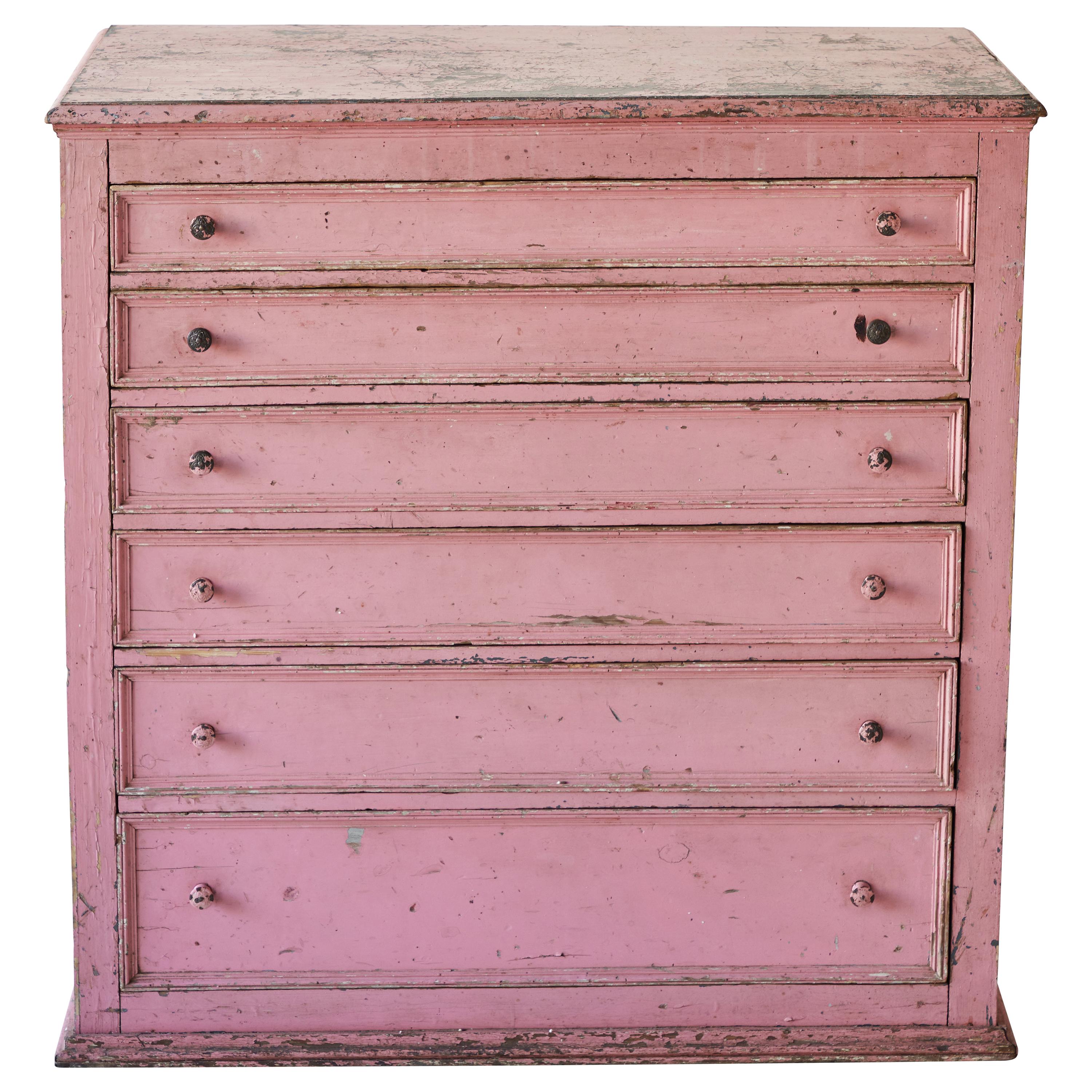 Vintage SixDrawer Tall Dresser For Sale at 1stDibs