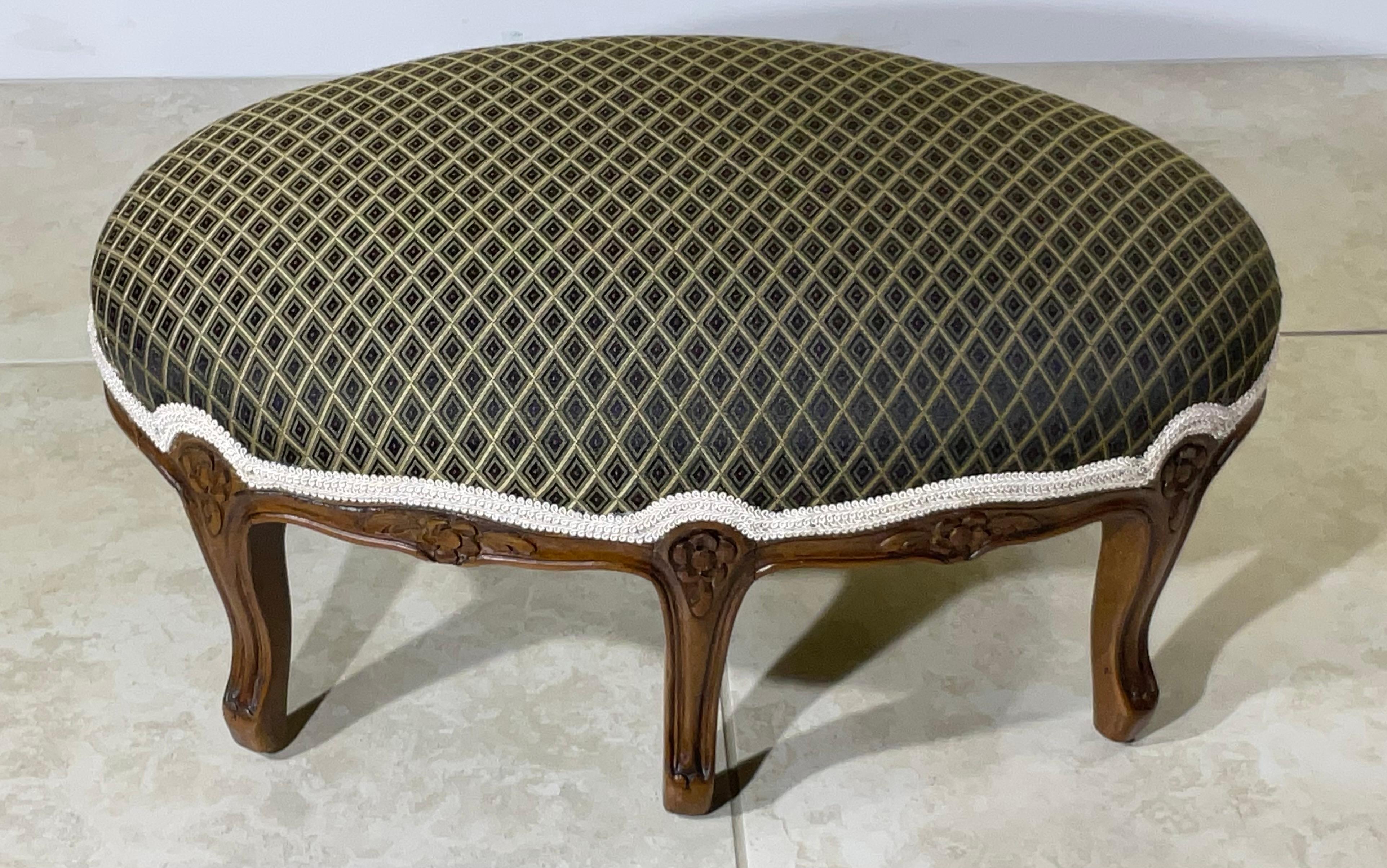 Vintage Six Legs Oval Foot Stool For Sale 5