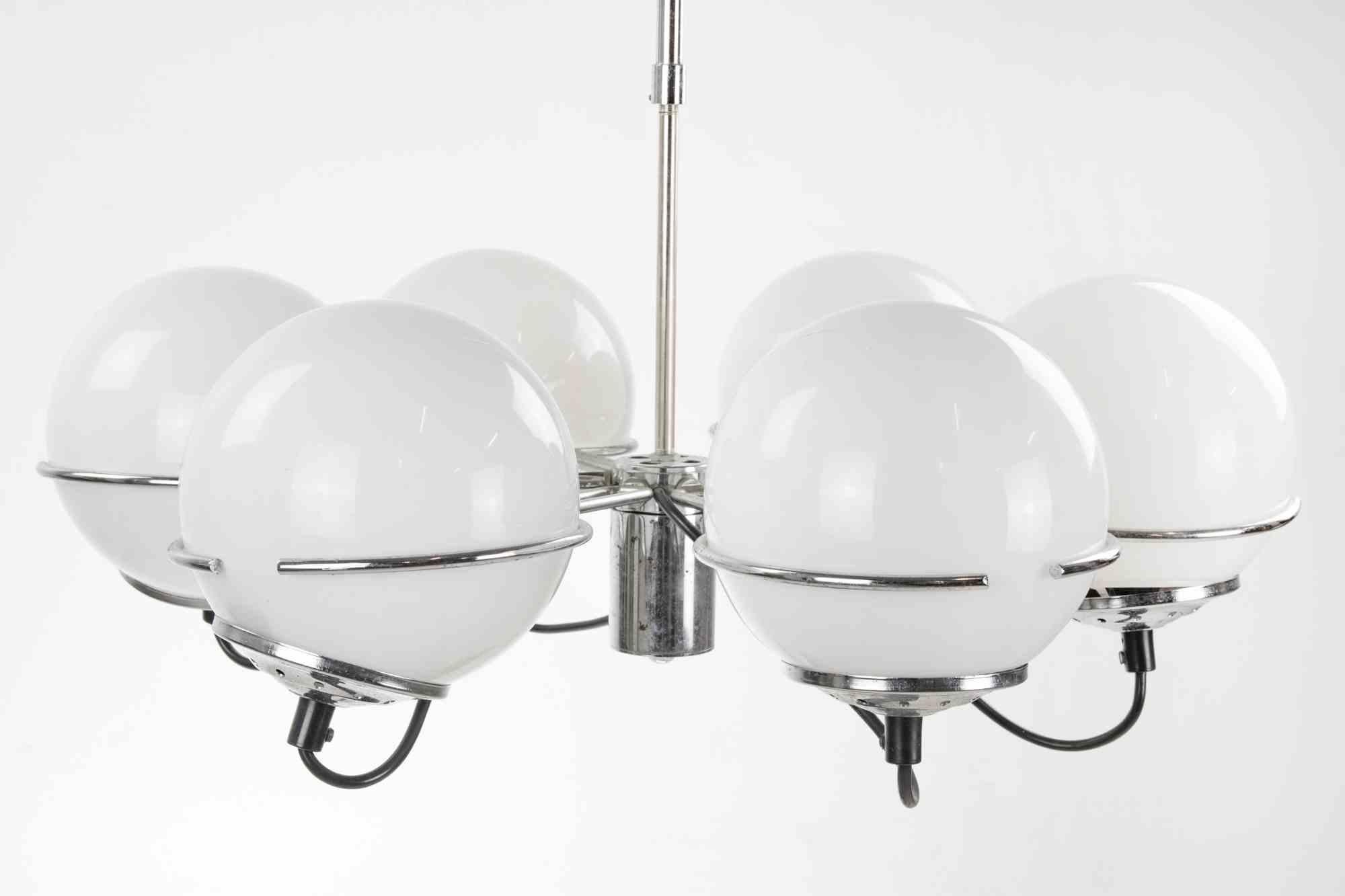 Late 20th Century Vintage Six Lights Chandelier by Targetti Sankey, 1970s For Sale