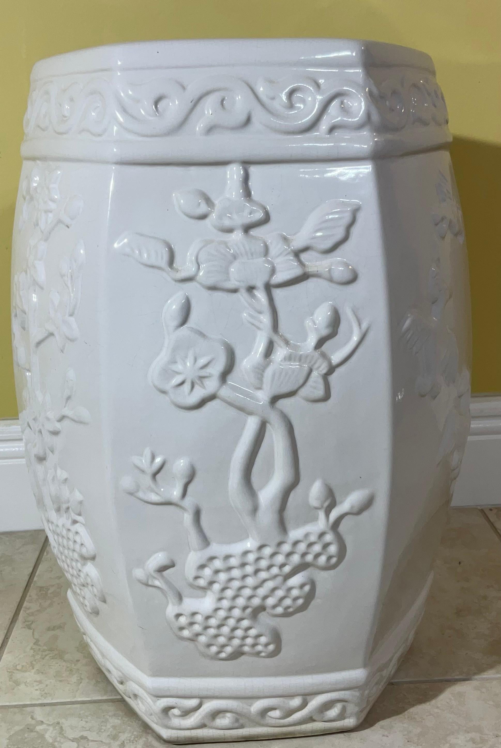 Vintage Six Sides Chinese Garden Stool  For Sale 3