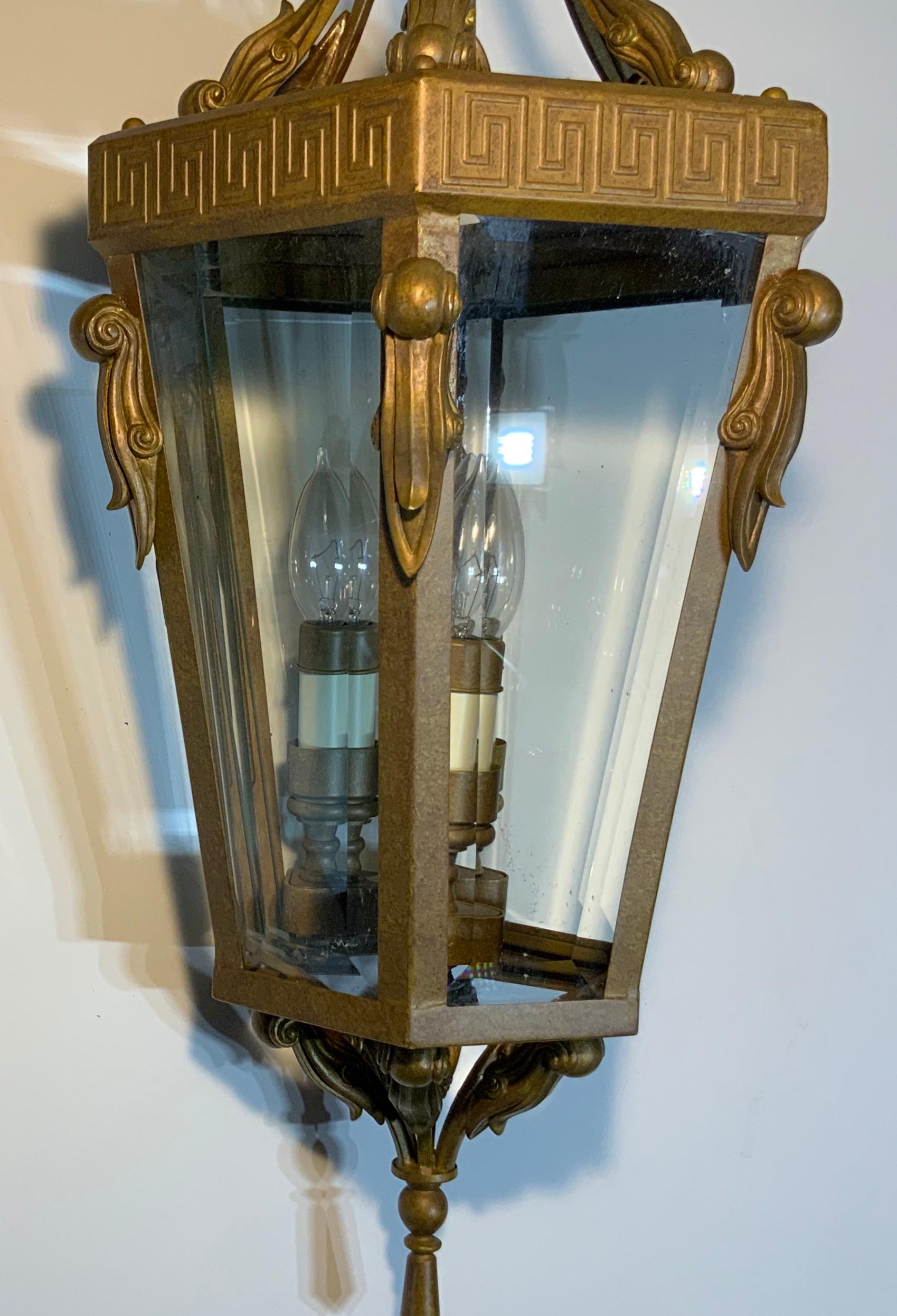 Vintage Six Sides Indoor Elegant Hanging Lantern Chandelier For Sale 2