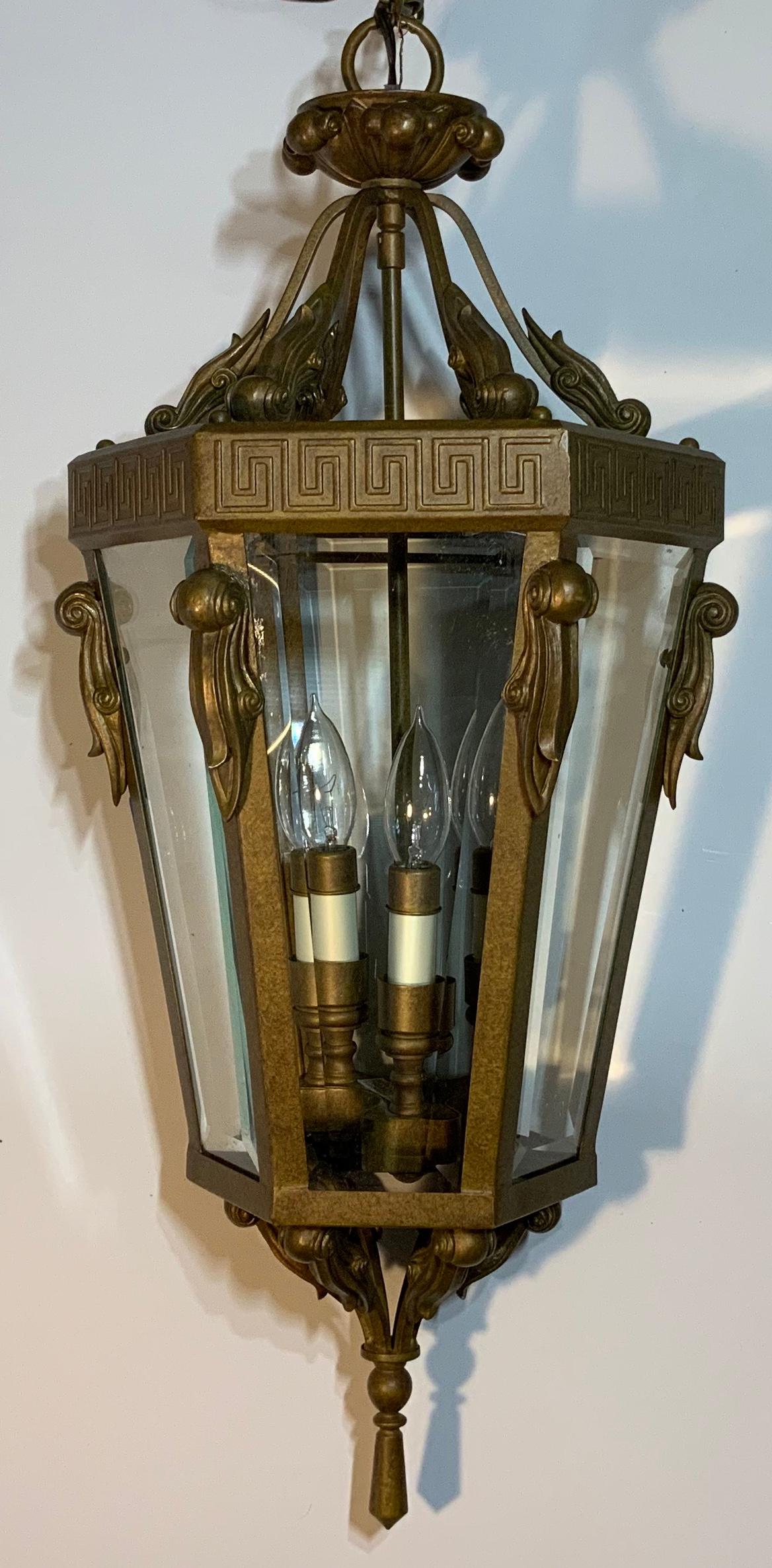 Vintage Six Sides Indoor Elegant Hanging Lantern Chandelier For Sale 3