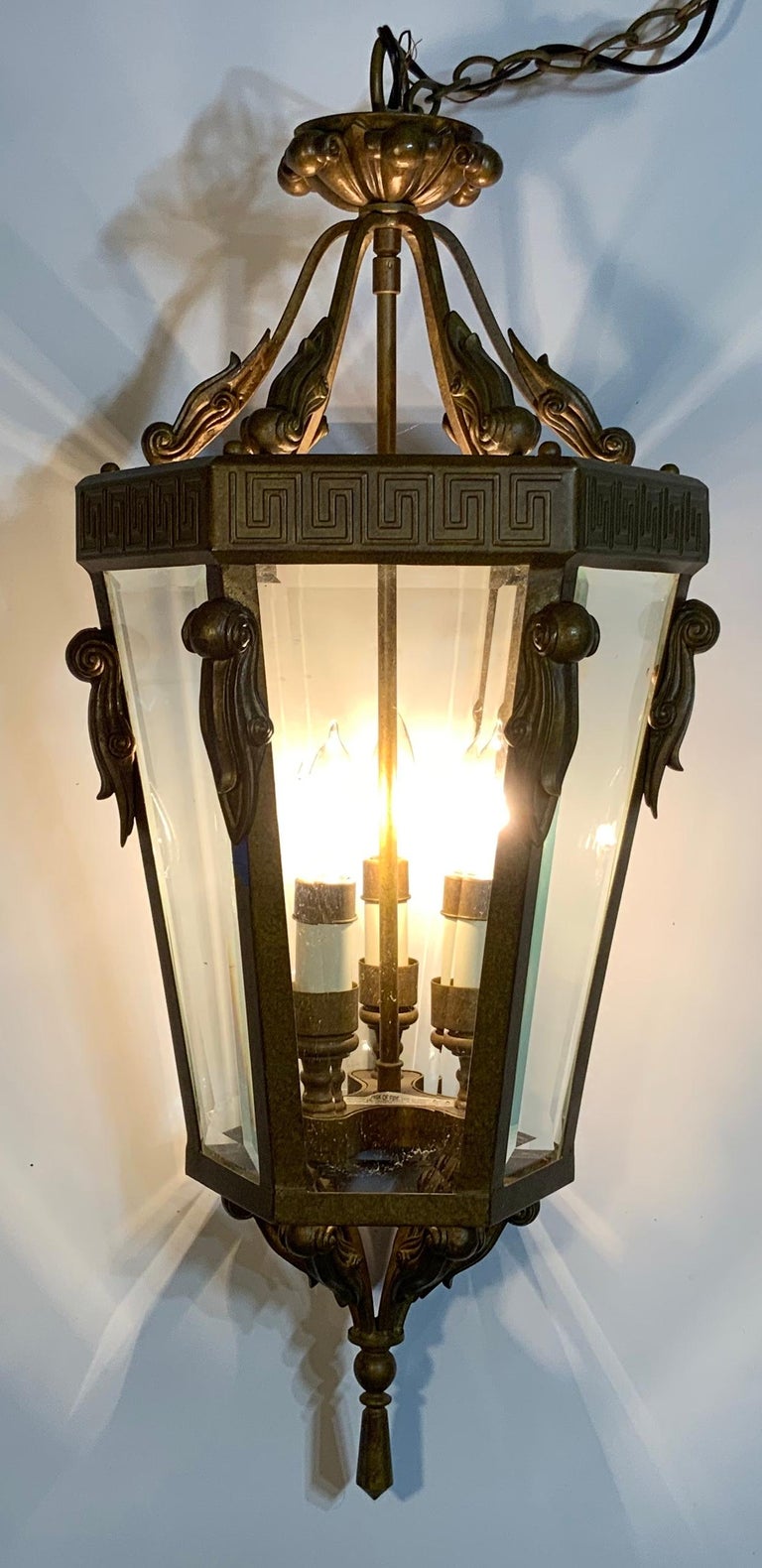 Vintage Six Sides Indoor Elegant Hanging Lantern Chandelier For Sale at