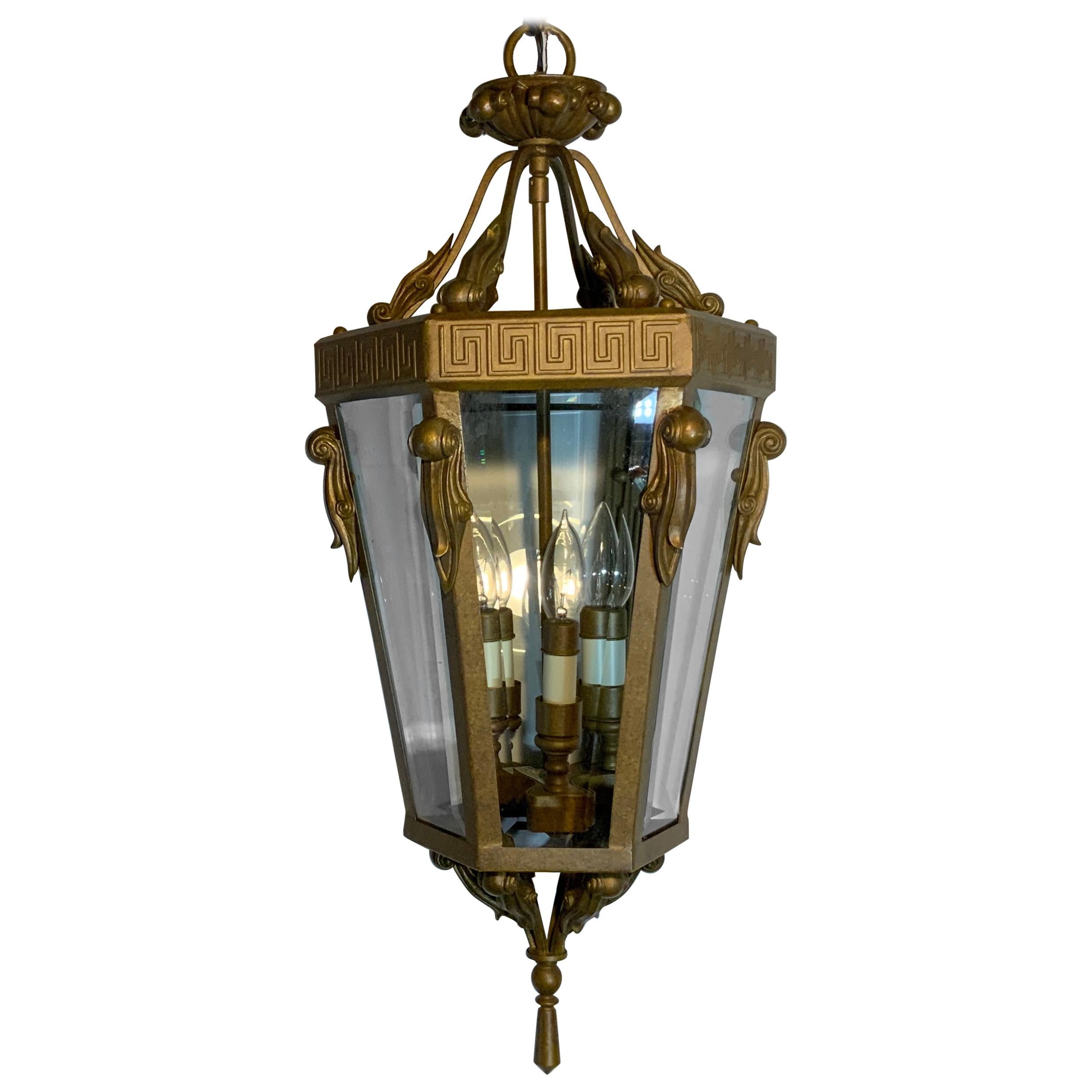 Vintage Six Sides Indoor Elegant Hanging Lantern Chandelier For Sale