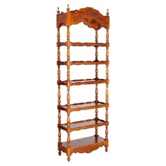 Vintage Sechsstöckige Etagere aus Nussbaum im französischen Provinzstil - Iris Apfel Collection'S