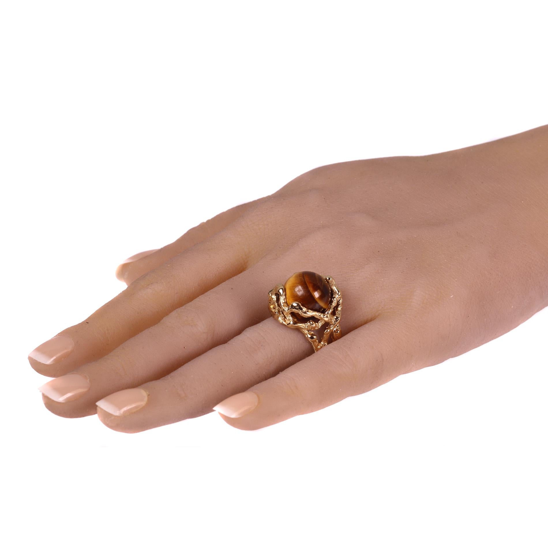 Vintage 1960s Gold Art Ring with Interchangeable Precious Stones Spheres For Sale 10
