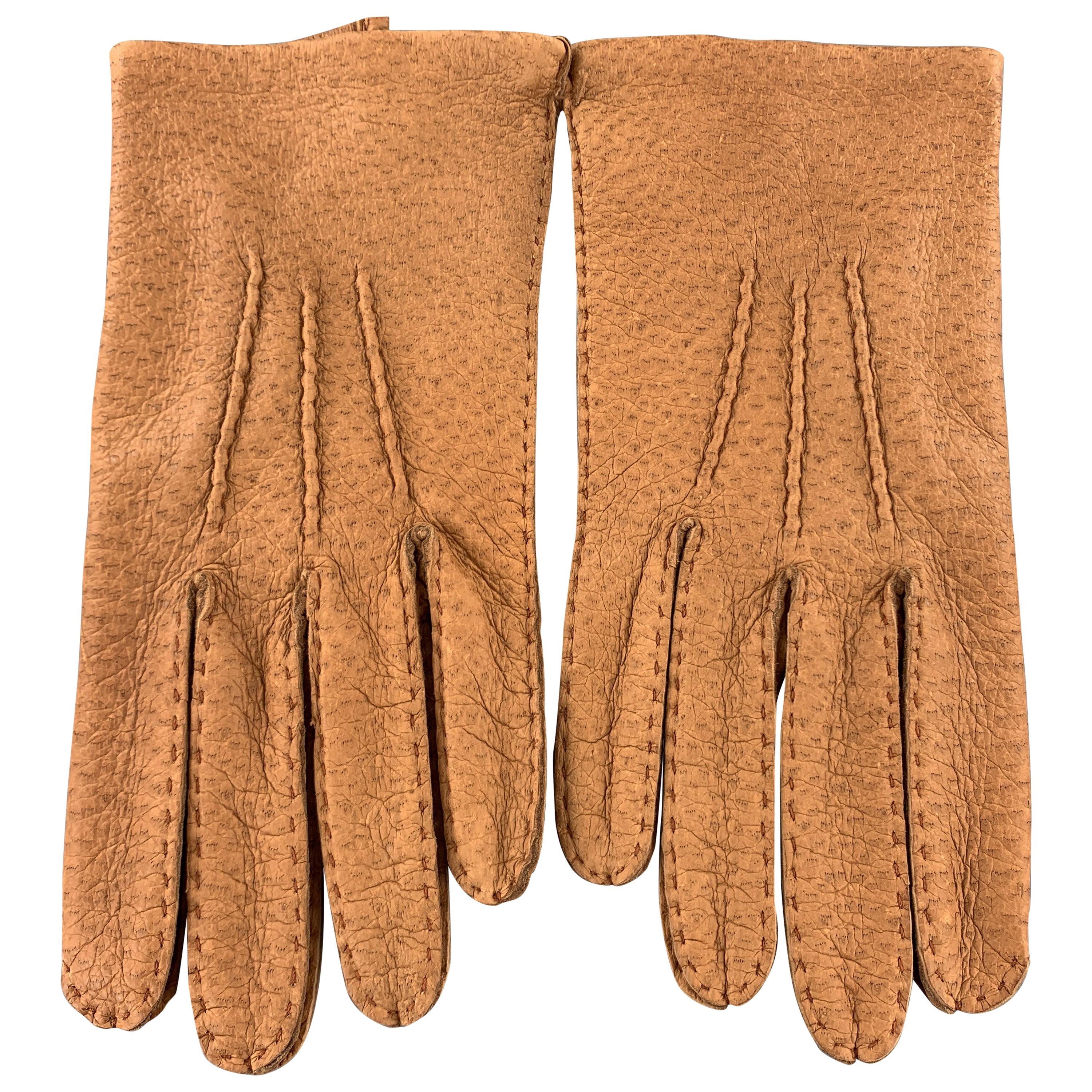 VINTAGE Size 9 Tan Pigskin Leather Gloves